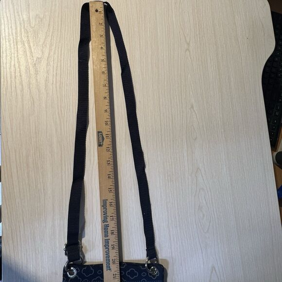 Girl Scouts Blue All Over Logo Zip Crossbody Purse Bag Adjustable Strap - Picture 6 of 11